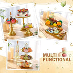 7 Pcs Cake Stand Set Metal Dessert Table Display Holder, Gold in Gold, alternate view 6