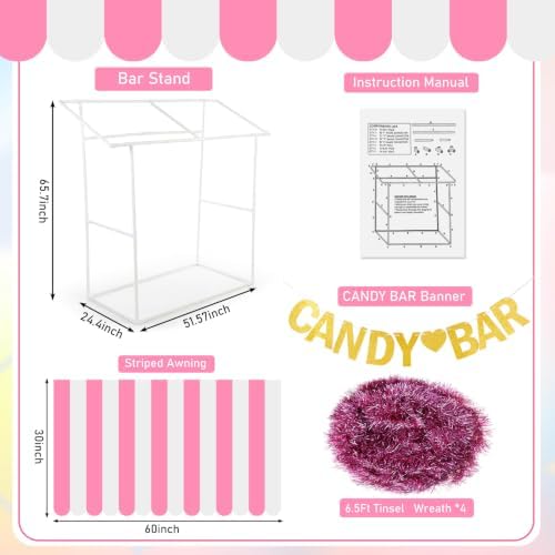 7 Pcs Candy Bar Party Decorations Candy Bar Stand Supplies, alternate view 2