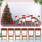 7 Pcs Christmas Chair Protector Cover and Tablecloth Set Stretch Removable Washable 60"x84" Table Cover and, alternate view 4