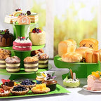 7 Pcs Dessert Table Display Set 3 Tiered Cupcake Stand, Green in Green, alternate view 2