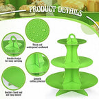 7 Pcs Dessert Table Display Set 3 Tiered Cupcake Stand, Green in Green, alternate view 4