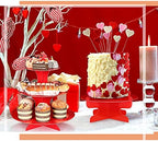 7 Pcs Dessert Table Display Set 3 Tiered Cupcake Stand, Red in Red, alternate view 6