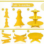 7 Pcs Dessert Table Display Set 3 Tiered Cupcake Stand, Yellow in Yellow, alternate view 6