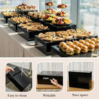 7 Pcs Extra Large Acrylic Buffet Risers, 10-16" Rectangle, Black in 7.2 to 16" in White, alternate view 4
