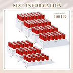7 Pcs Extra Large Acrylic Buffet Risers, 10-16" Rectangle, White in 7.2 to 16" in White, alternate view 2