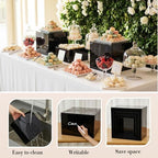 7 Pcs Extra Large Acrylic Buffet Risers, 8-14" Square, Black in 7.2 to 16" in White, alternate view 4