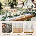 7 Pcs Extra Large Acrylic Buffet Risers, 8-14" Square, Clear in 7.2 to 16" in White, alternate view 3