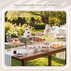 7 Pcs Extra Large Acrylic Buffet Risers, 8-14" Square, Clear in 7.2 to 16" in White, alternate view 4