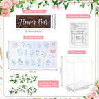 7 Pcs Flower Bar Stand Kit Flower Display Bloom Bar with 1 Set Plastic Stand 1 Floral Sunshade Cloth 4 Rose, alternate view 2