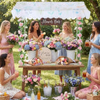 7 Pcs Flower Bar Stand Kit Flower Display Bloom Bar with 1 Set Plastic Stand 1 Floral Sunshade Cloth 4 Rose, alternate view 4