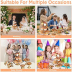 7 Pcs Gold Metal Cake Stand Set, Dessert Table Display Set with 3 Sizes Round Pedestal Stands Tiered Cupcake, alternate view
