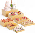 7 Pcs Large 12 in Bamboo Buffet Display Risers Set in Bamboo