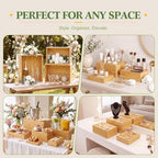 7 Pcs Large 12 in Bamboo Buffet Display Risers Set in Bamboo, alternate view 6