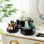 7 Pcs Large Acrylic Buffet Risers, 6-12" Hexagonal, Black in about 6 x 6 x 2 inches, 7 x 7 x 4 inches, 8 x 8 x 6, alternate
