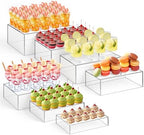 7 Pcs Large Acrylic Buffet Risers, 6-12" Rectangle, Clear in about 6 x 6 x 2 inches, 7 x 7 x 4 inches, 8 x 8 x 6