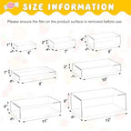 7 Pcs Large Acrylic Buffet Risers, 6-12" Rectangle, Clear in about 6 x 6 x 2 inches, 7 x 7 x 4 inches, 8 x 8 x 6, alternate