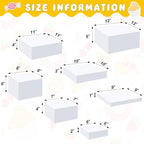 7 Pcs Large Acrylic Buffet Risers, 6-12" Square, White in about 6 x 6 x 2 inches, 7 x 7 x 4 inches, 8 x 8 x 6, alternate view