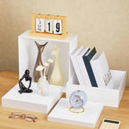 7 Pcs Large Acrylic Buffet Risers, 6-12" Square, White in about 6 x 6 x 2 inches, 7 x 7 x 4 inches, 8 x 8 x 6, alternate view