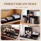 7 Pcs Large Acrylic Buffet Risers, 8-14" Square, Black in Black, alternate view 6