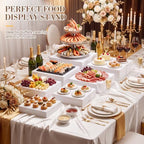 7 Pcs Large Acrylic Buffet Risers, 8-14" Square, White in White, alternate view 2