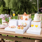 7 Pcs Large Acrylic Buffet Risers Set for Table Display, 6.8" to 12" Clear Cube Boxes Food Risers for Wedding, alternate view