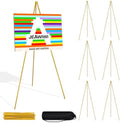 7 Pcs Lightweight Easel Stand, 66 Inch, Gold, with Portable Bags in Gold