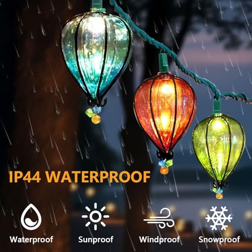 7 Pcs of 11FT Multicolor String Lights with 10 Bulbs, UL Listed Connectable Waterproof Decorative LED Lights, alternate view