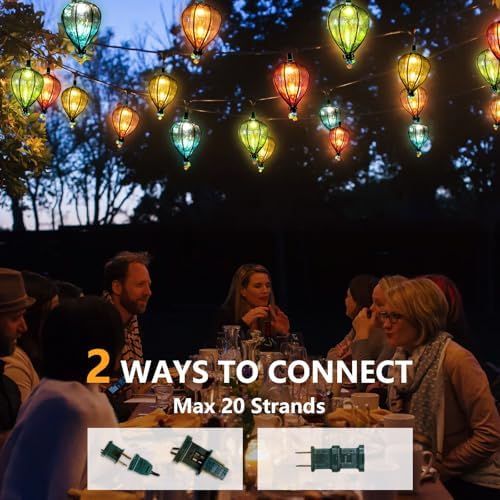 7 Pcs of 11FT Multicolor String Lights with 10 Bulbs, UL Listed Connectable Waterproof Decorative LED Lights, alternate view