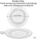 7 Pcs Round Plastic Serving, Clear Acrylic Flan Plates, Crystal Serving Trays, Multipurpose Platters for, alternate view 3