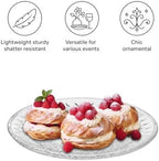 7 Pcs Round Plastic Serving, Clear Acrylic Flan Plates, Crystal Serving Trays, Multipurpose Platters for, alternate view 4