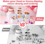 [7 Pcs] White Buffet Risers Food Risers - Dessert Table Display Set and Food Cake Stands with Table Sign and, alternate view