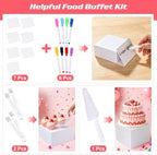[7 Pcs] White Buffet Risers Food Risers - Dessert Table Display Set and Food Cake Stands with Table Sign and, alternate view