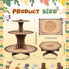 7 Pcs Woodland Cupcake Stand Set Woodland Baby Shower, Rectangle in Brown, alternate view 3