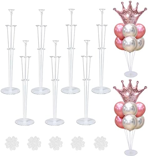 7 Sets Balloon Stands for Table Balloon Stand Kits Clear Table Balloon Centerpiece Stand Balloon Holder