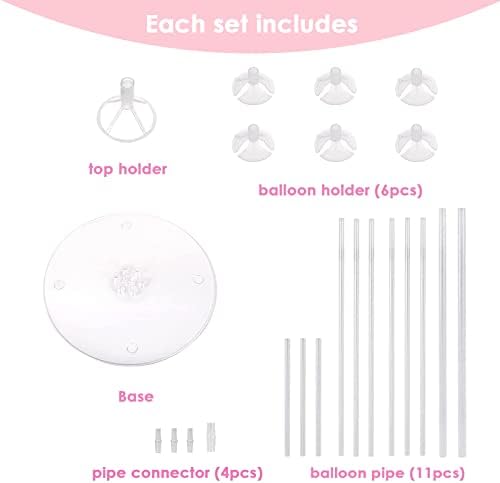 7 Sets Balloon Stands for Table Balloon Stand Kits Clear Table Balloon Centerpiece Stand Balloon Holder, alternate view 4