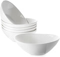 7" Small Serving Bowls Set of 6, 15 OZ Oval Serving Dishes in 7 inches in White