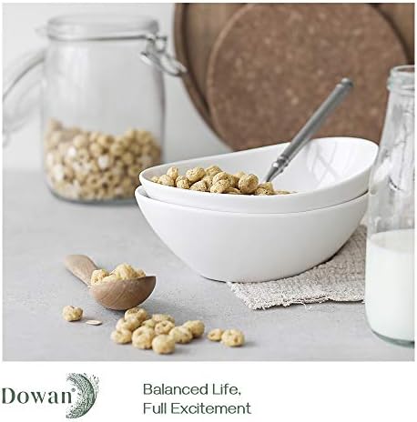 7" Small Serving Bowls Set of 6, 15 OZ Oval Serving Dishes in 7 inches in White, alternate view 2