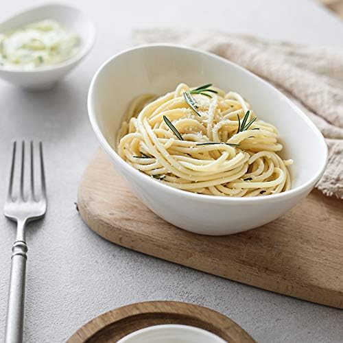 7" Small Serving Bowls Set of 6, 15 OZ Oval Serving Dishes in 7 inches in White, alternate view 4