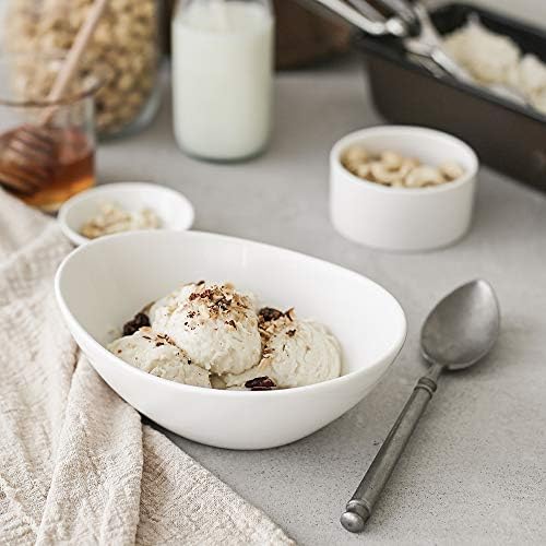 7" Small Serving Bowls Set of 6, 15 OZ Oval Serving Dishes in 7 inches in White, alternate view 6