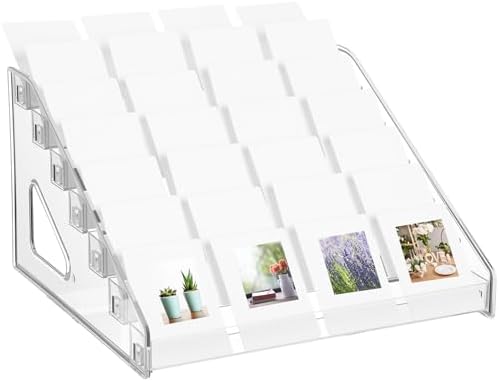 7 Tier Acrylic Card Display Stand for Vendors Retail, 12 Inch Versatile Display Stand for Trading Greeting