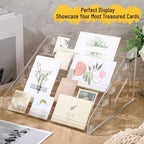 7 Tier Acrylic Card Display Stand for Vendors Retail, 12 Inch Versatile Display Stand for Trading Greeting, alternate view 4