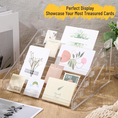 7 Tier Acrylic Card Display Stand for Vendors Retail, 12 Inch Versatile Display Stand for Trading Greeting, alternate view 4