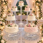 7 Tier Acrylic Wedding Cake Stand Set - Heavy Duty Round Cake and Cupcake Stand Combo for Showcase Table