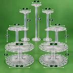 7 Tier Acrylic Wedding Cake Stand Set - Heavy Duty Round Cake and Cupcake Stand Combo for Showcase Table, alternate view 2