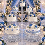 7 Tier Acrylic Wedding Cake Stand Set - Heavy Duty Round Cake and Cupcake Stand Combo for Showcase Table, alternate view 3