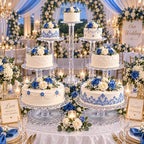 7 Tier Acrylic Wedding Cake Stand Set - Heavy Duty Round Cake and Cupcake Stand Combo for Showcase Table, alternate view 4