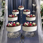 7 Tier Acrylic Wedding Cake Stand Set - Heavy Duty Round Cake and Cupcake Stand Combo for Showcase Table, alternate view 5