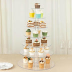 7-Tier Clear Heavy Duty Round Acrylic Cake Stand, Cupcake Tower Dessert Holder Display Stand with Film Sheets