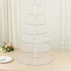 7-Tier Clear Heavy Duty Round Acrylic Cake Stand, Cupcake Tower Dessert Holder Display Stand with Film Sheets, alternate view