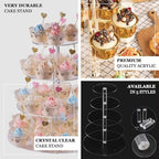 7-Tier Clear Heavy Duty Round Acrylic Cake Stand, Cupcake Tower Dessert Holder Display Stand with Film Sheets, alternate view
